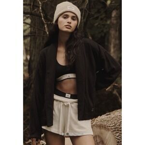 Daily Practice Anthropologie Double Jump Wrap Jacket Black Cardigan M